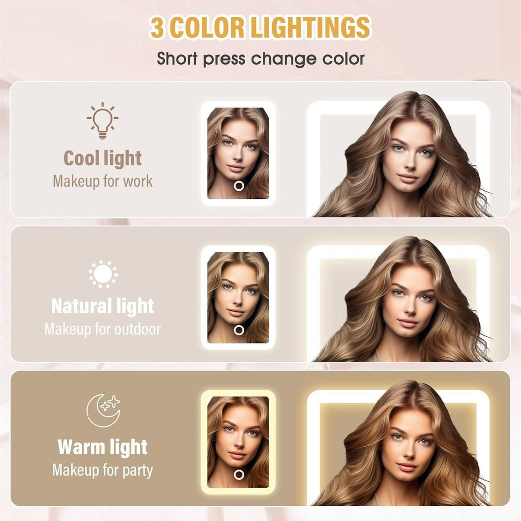 White Jewelry Box with LED Mirror b7cvva-ip