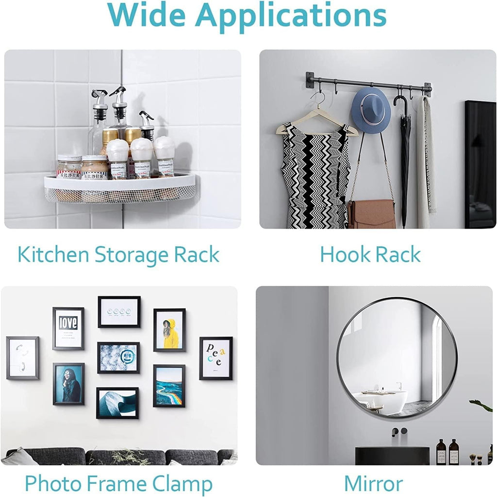 Wall Hooks, Adhesive Wall Screws Hanging Nails, No-Drilling Waterproof Screw Free Stickers for Hanging, Heavy-Duty Adhesive Wall Mount Screw Hooks for Kitchen Bathroom Bedroom Living Room 12 Pcs b7cvva-ip