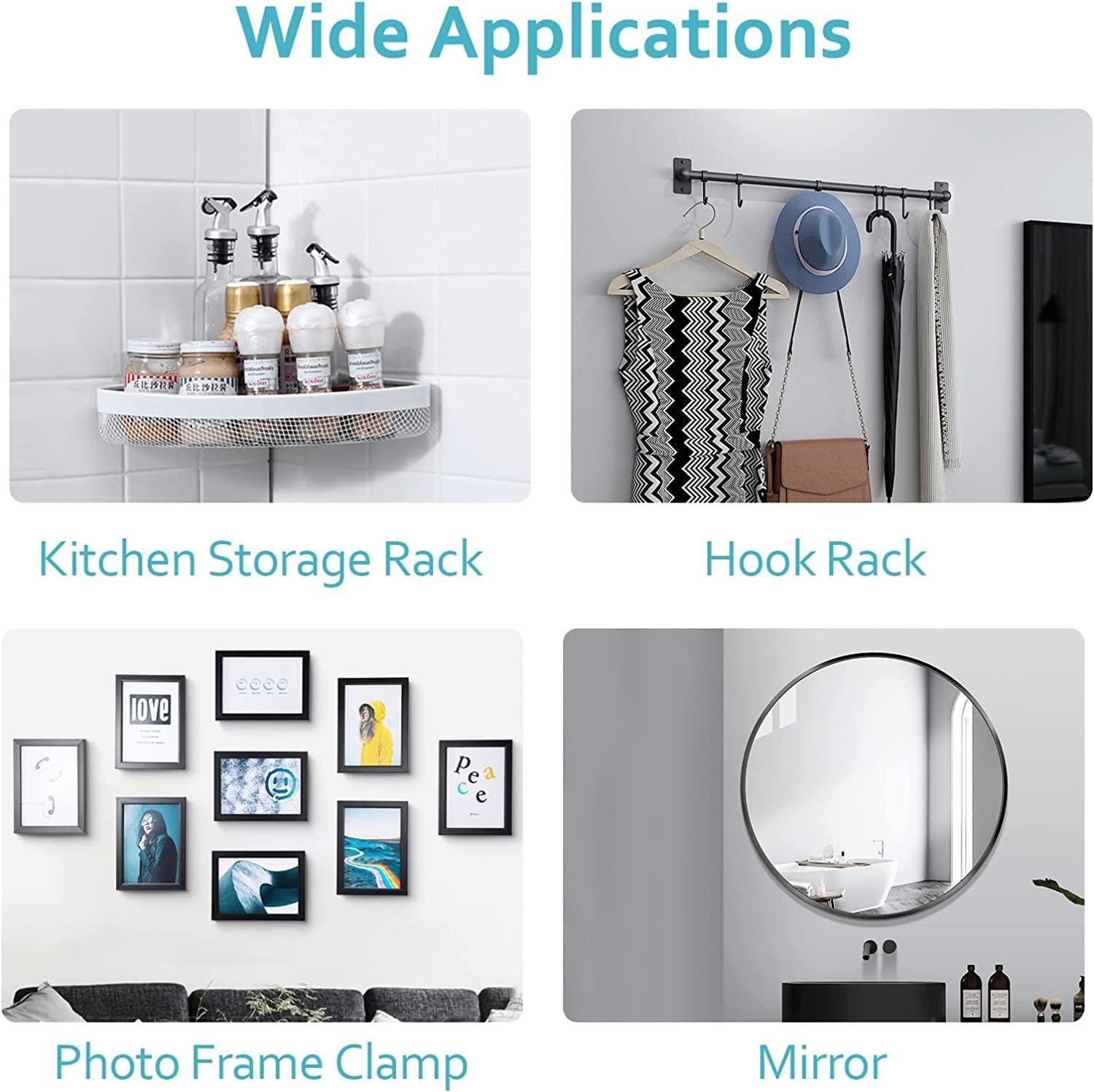 Wall Hooks, Adhesive Wall Screws Hanging Nails, No-Drilling Waterproof Screw Free Stickers for Hanging, Heavy-Duty Adhesive Wall Mount Screw Hooks for Kitchen Bathroom Bedroom Living Room 12 Pcs b7cvva-ip