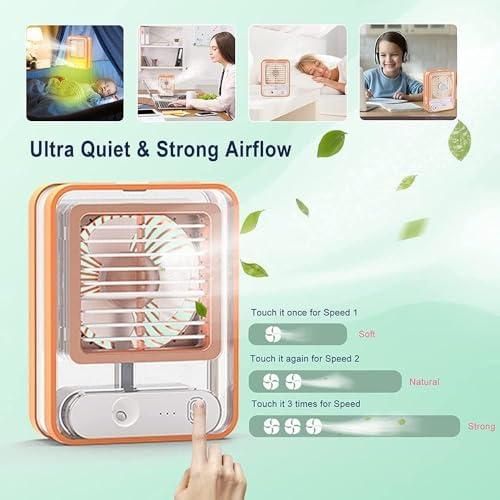 Rechargeable Battery Operated Mini USB Fan With Mist Water Spray b7cvva-ip
