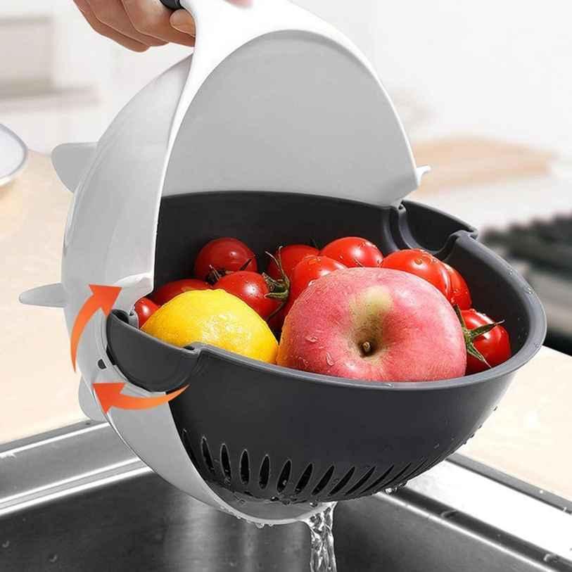 Vegetable Cutter- 7 in 1 Multifunction Magic Rotate Vegetable Cutter with Drain Basket Large Capacity b7cvva-ip